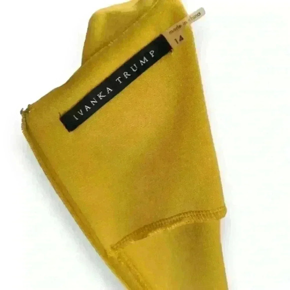 Ivanka Trump Mustard Yellow Sunburst Sheath Dress Size 14​ - Picture 6 of 6
